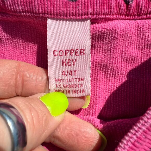 Y2K Copper Key Pink and Black Polkadot Corduroy Ruffle Skirt 4/4T - Picture 5 of 8